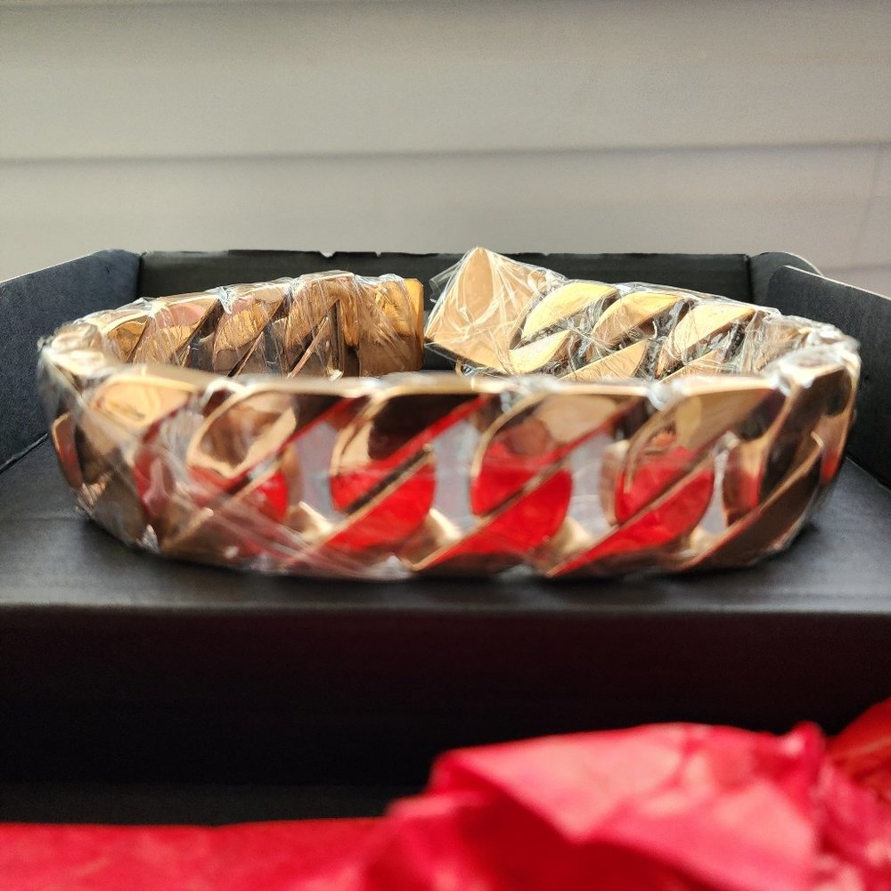 Rose Gold cubanCuban Link Dog Collar